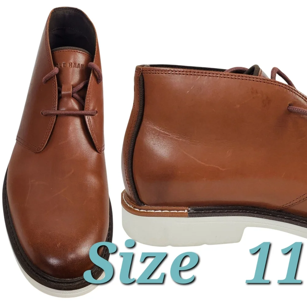 New Cole Haan grand 360 go to lace leather chukka boots woodbury preppy academia